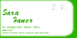 sara haner business card